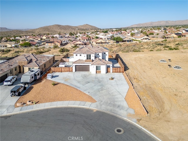 bird's eye view featuring a mountain view