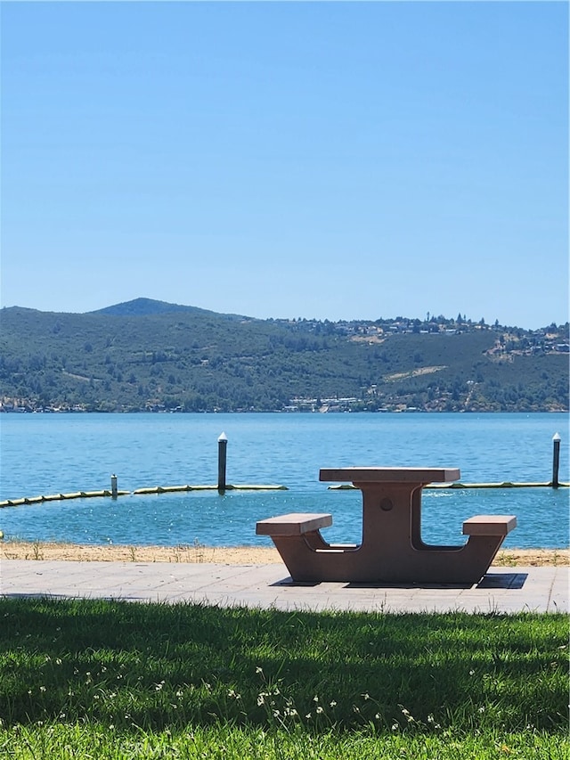 property view of water featuring a mountain view