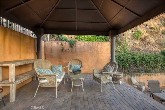 view of patio / terrace with a gazebo