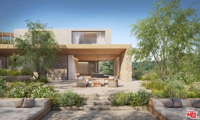 view of patio featuring an outdoor living space