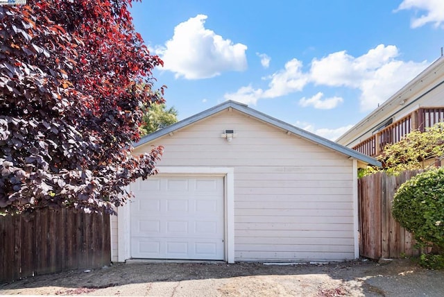 garage with wooden walls