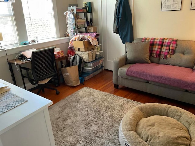 office featuring hardwood / wood-style flooring