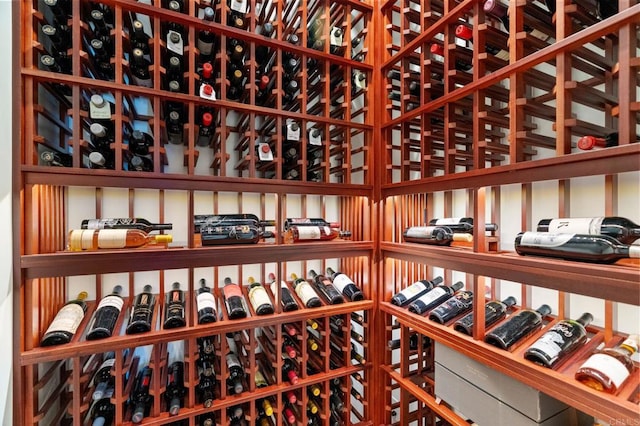 view of wine cellar