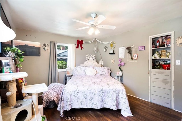 1116 Sheridan Ave, Chico, CA 95926 - bedroom featuring a ceiling fan and dark wood finished floors