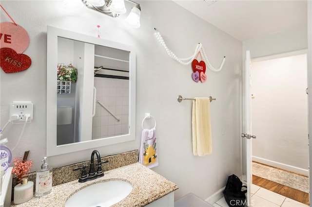 bathroom featuring vanity and tile patterned floors