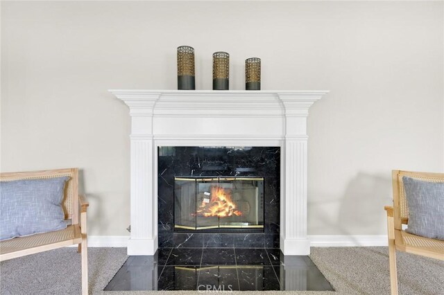 details with a fireplace