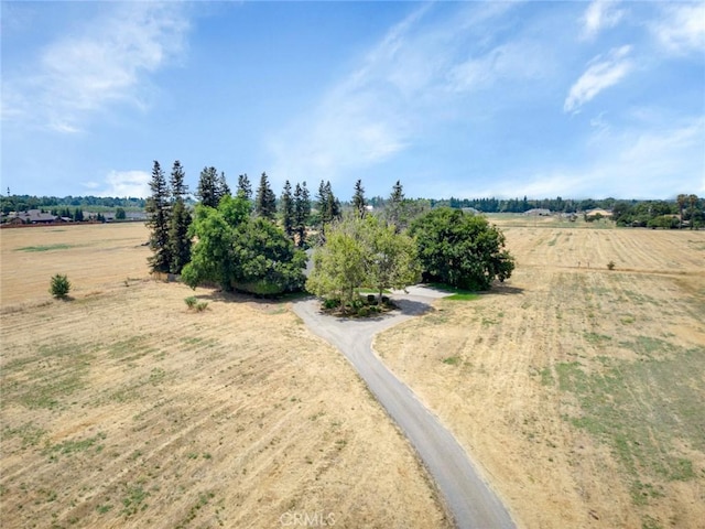 bird's eye view featuring a rural view