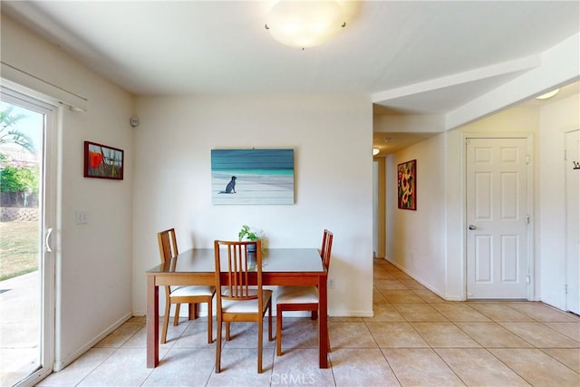 view of tiled dining room