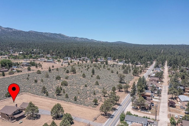 drone / aerial view with a mountain view