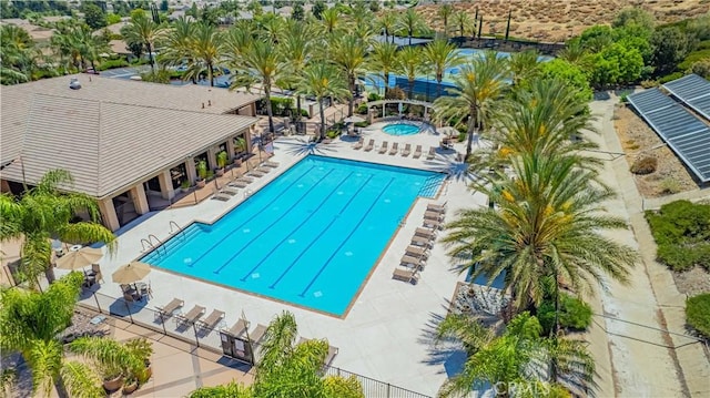 view of pool featuring a patio area