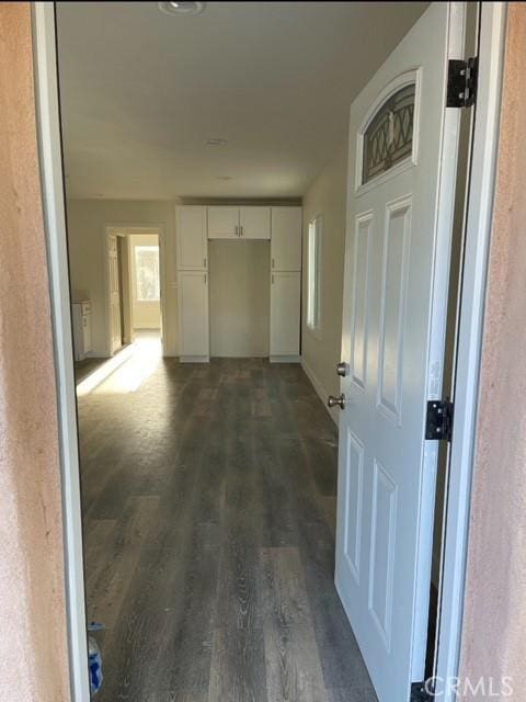 hall featuring dark hardwood / wood-style floors