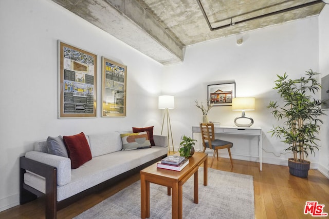 sitting room featuring hardwood / wood-style flooring