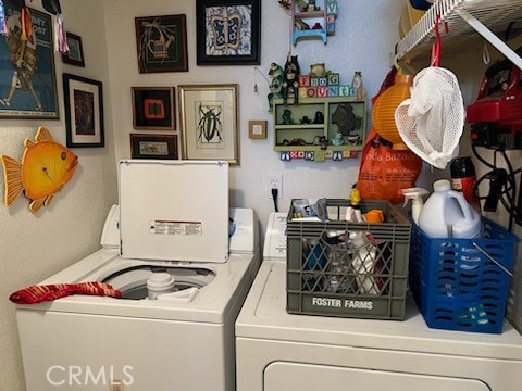 laundry area featuring washer and dryer