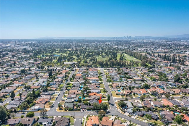 bird's eye view with a residential view