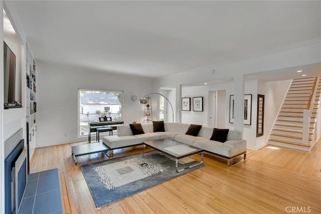 living room featuring hardwood / wood-style flooring