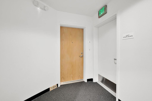 interior space featuring carpet floors