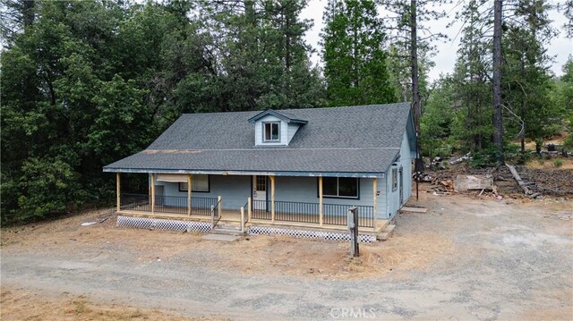 view of front of property with a porch