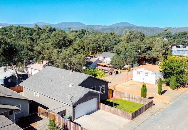 aerial view with a mountain view