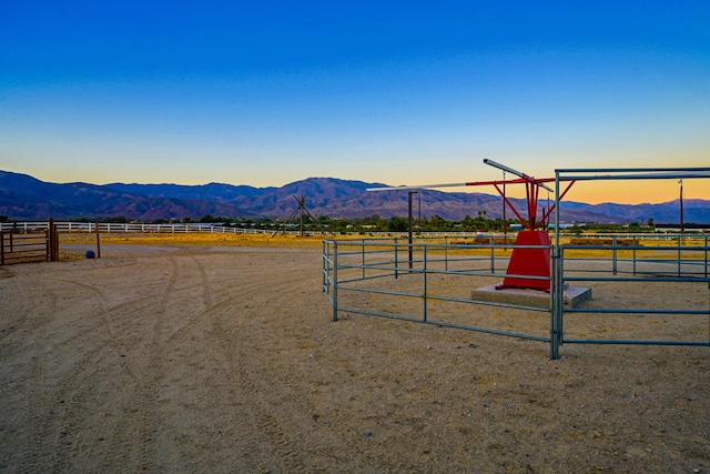 exterior space with a rural view