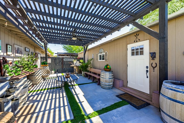 view of patio with a pergola