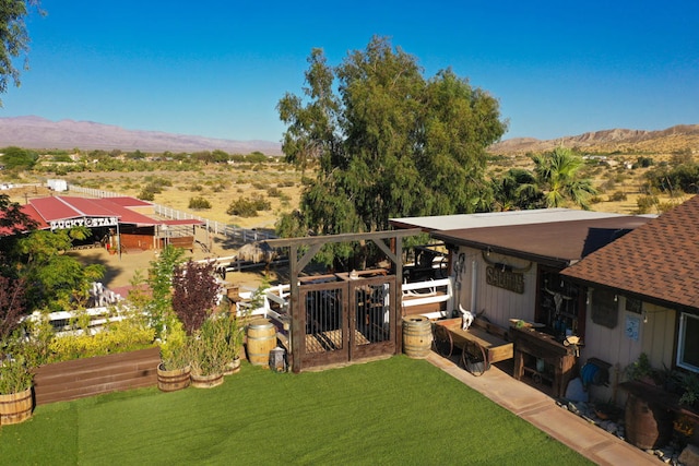 exterior space with a mountain view