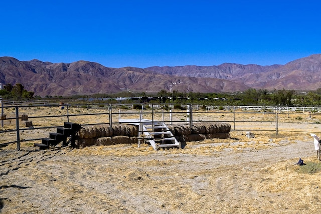 view of mountain feature featuring a rural view