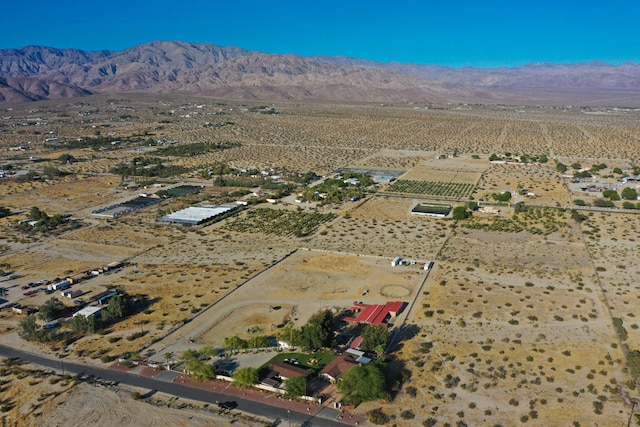 bird's eye view with a mountain view