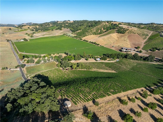 bird's eye view with a rural view