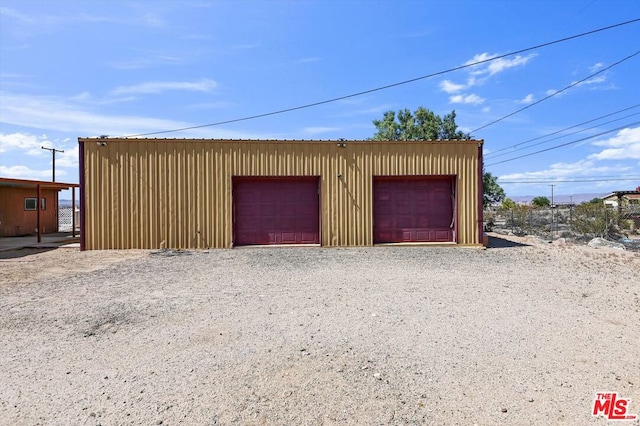 view of garage