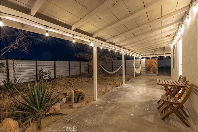 view of patio featuring a fenced backyard