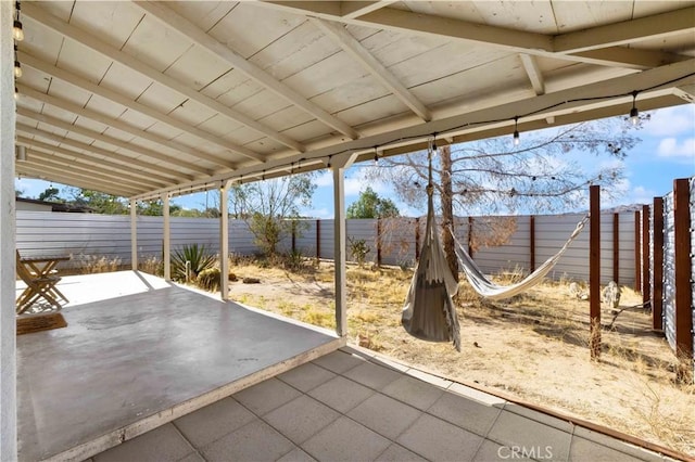 view of patio / terrace featuring a fenced backyard