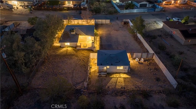 aerial view with a residential view