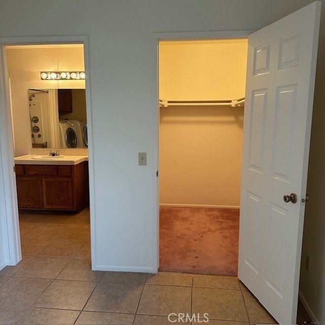 interior space featuring washer and dryer