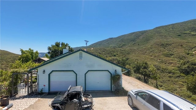 exterior space featuring a mountain view