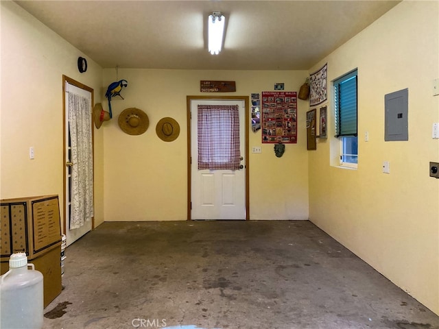 garage with electric panel