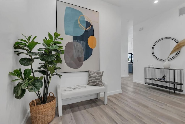 hall featuring light hardwood / wood-style flooring