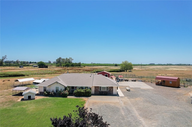 bird's eye view featuring a rural view