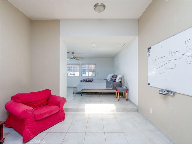 52307 Avenida Vallejo Ln, Quinta, CA 92253 - bedroom with attic access and light tile patterned flooring