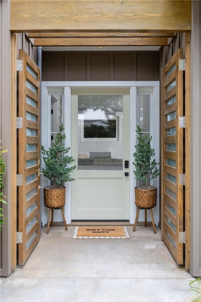 view of doorway to property