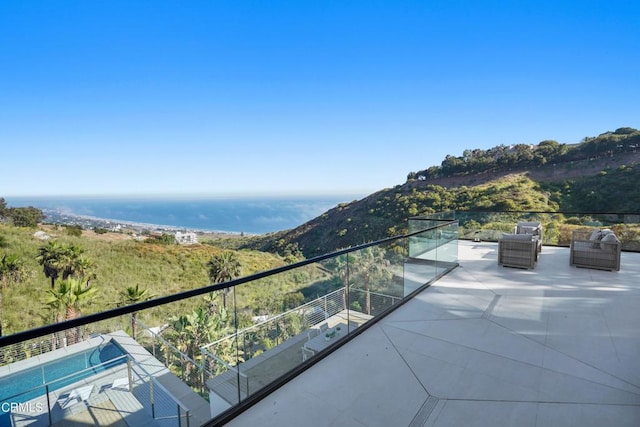 balcony with a water view