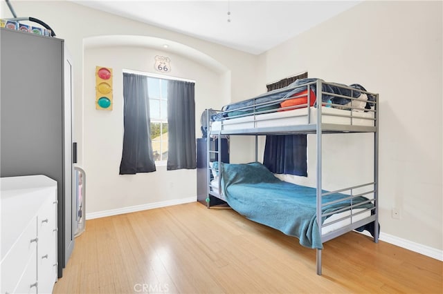 bedroom featuring light hardwood / wood-style flooring