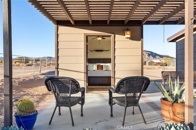 view of patio / terrace featuring a pergola