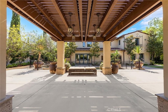 view of patio / terrace featuring a pergola