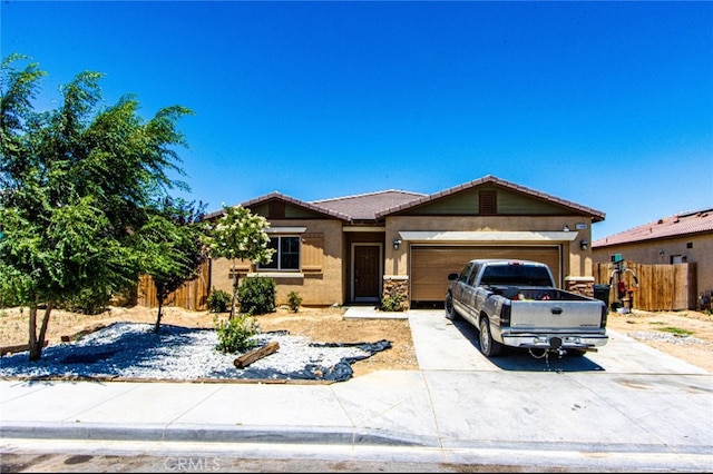 view of front of house with a garage