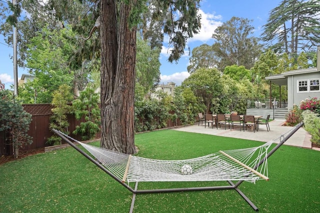 view of yard with a patio area