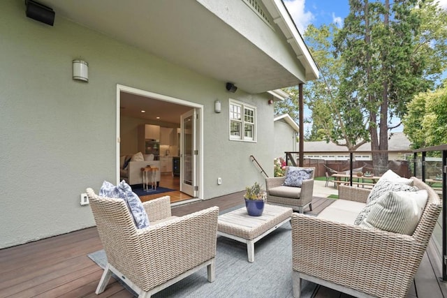 deck with outdoor lounge area