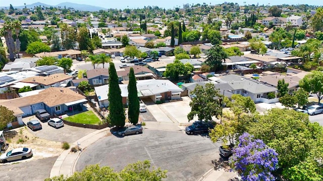 aerial view featuring a mountain view