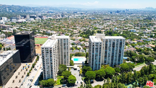 aerial view with a mountain view