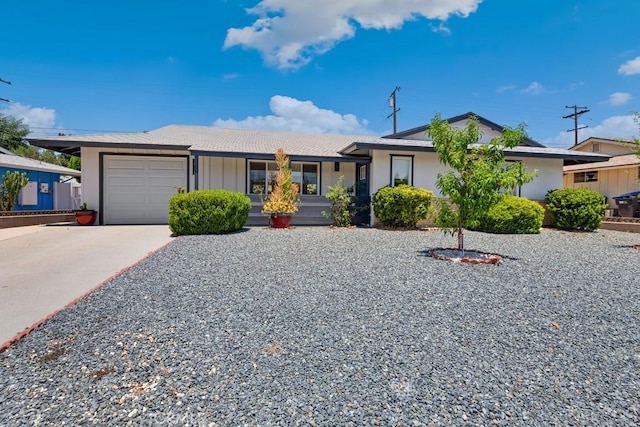 single story home with a garage