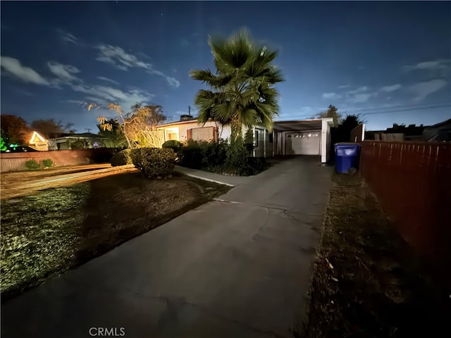 view of front of home with a garage